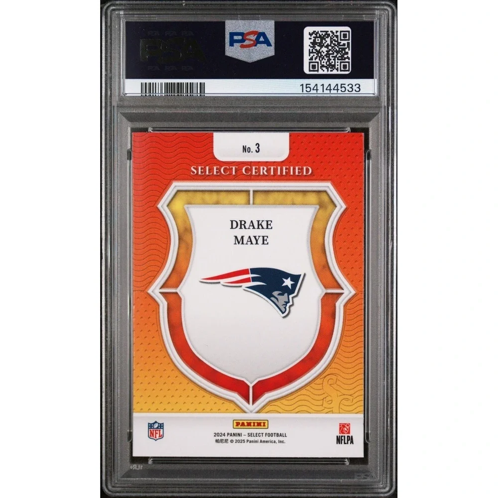 2024 PANINI SELECT CERTIFIED ROOKIES #3 DRAKE MAYE RC PSA 9 Patriots low pop